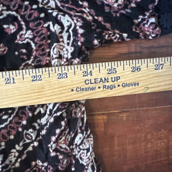 Womens Top Plus Sz 3X Peasant Whimsigoth Fairy Grunge Boho Bell Sleeve Black - Picture 11 of 14